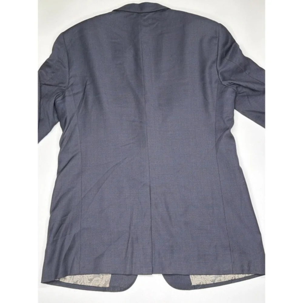 Mens Dark Blue‎ Paisley Lined Blazer Jacket Suit Sport Coat Size 44R